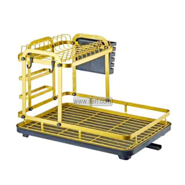 2 Tier Metal Dish Drying Storage Rack with Spoon Holder TG1778