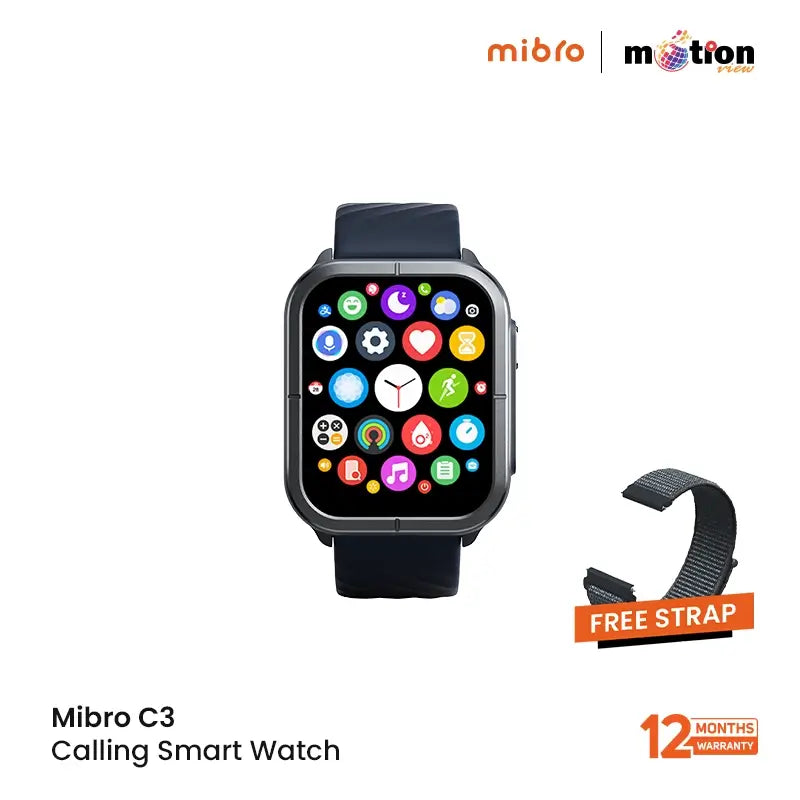 Mibro C3 Calling Smart Watch 2ATM with Dual Straps MV018