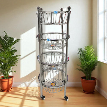 4 Tier Stainless Steel Fruit Vegetable Storage Basket Kitchen Rack ALM6532