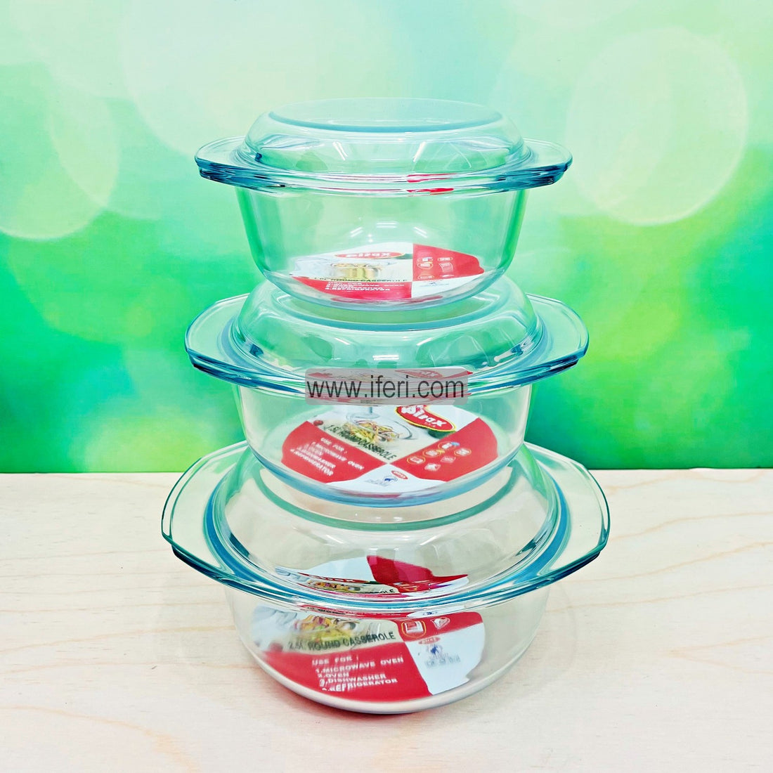 Buy Tempered Glass Casserole Set through Online from iferi.com in Bangladesh