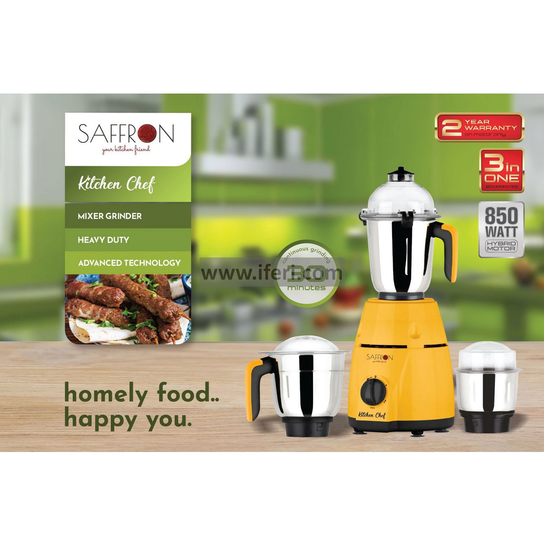 Buy Saffron Mixer Grinder Blender through online from iferi.com