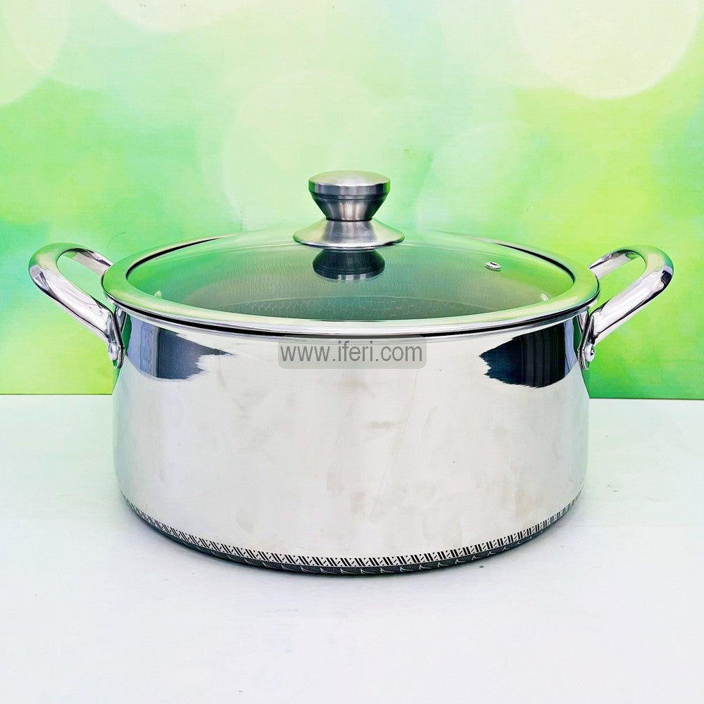 30cm Uncoated Honeycomb Design Stainless Steel Non-Stick Cookware / Saucepan with Lid SOF008