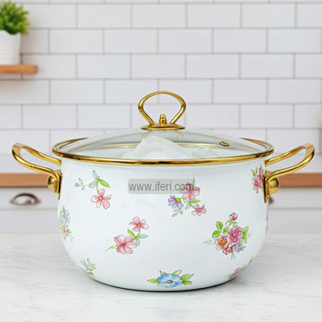 18cm Enamel Soup Pot, Stew Pot, Casserole, Induction Based Cookware with Lid HRM6535
