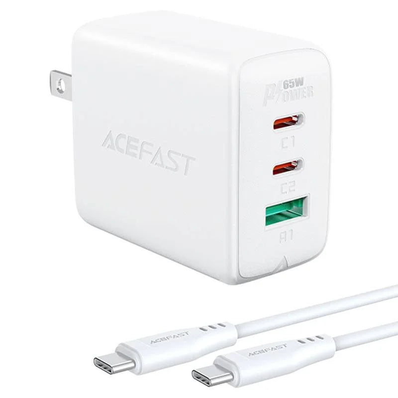 Acefast A15 PD65W 3-in-1 (With Cable) White DEX1043