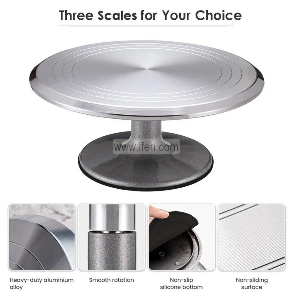 12 Inch Aluminum Heavy Weight Cake Decorating Revolving Turntable IQ111