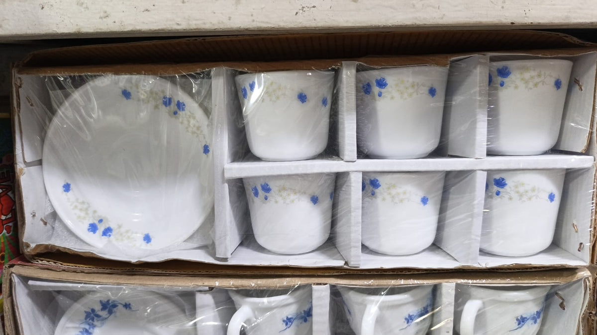 6 Pcs Pyrex Tea Cup & Saucer Set CGA0576
