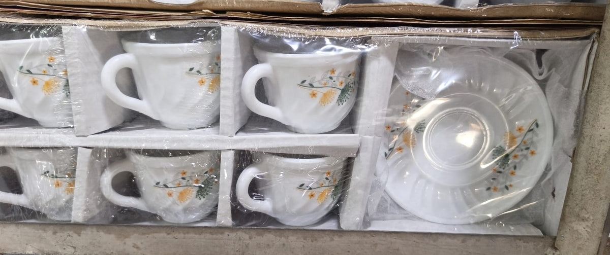 6 Pcs Pyrex Tea Cup & Saucer Set CGA0573