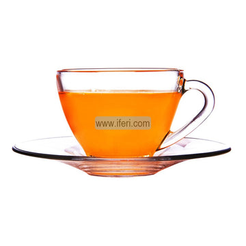 12 Pcs High Quality Transparent Glass Tea Cup & Saucer Set UT7222-2