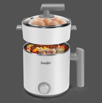Sonifer 1.2L Double Part Multifunctional Electric Cooker SF-1505 (White)