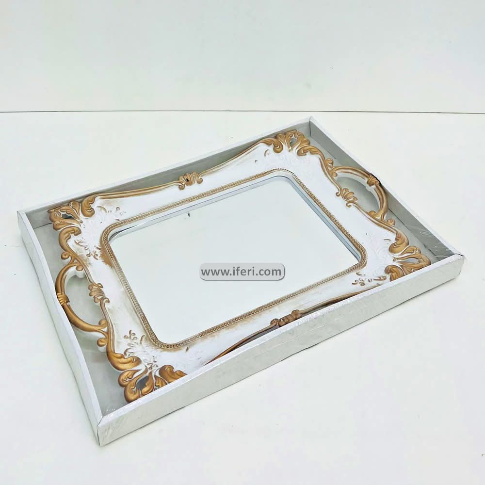 12 Inch Exclusive Fiber & Glass Mirror Serving Tray ARF028