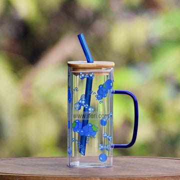 5.4 Inch Glass Juice Sipper Mug with Straw TB1586
