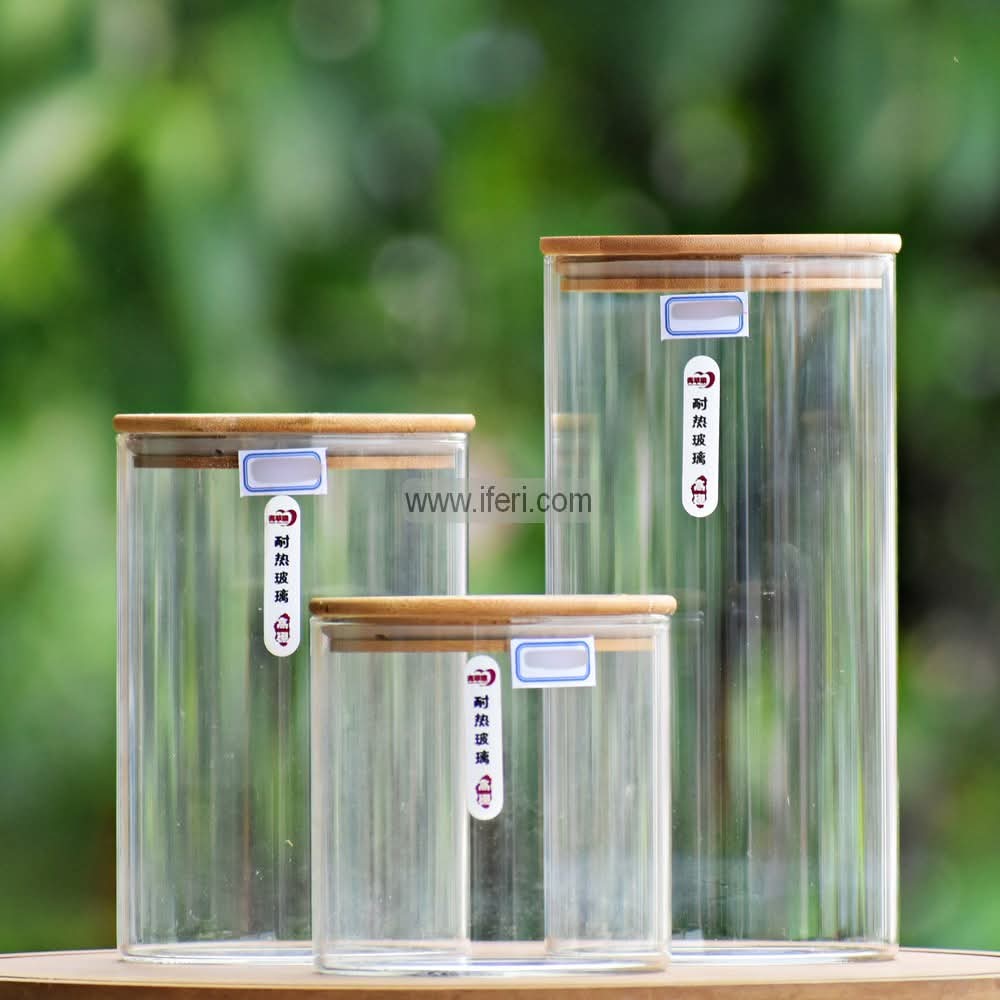 3 Pcs Airtight Glass Cookie Jar / Spice Jar CK1561