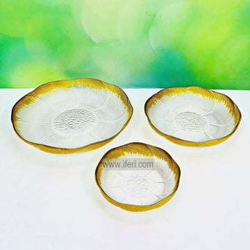 3 Pcs Golden Rim Glass Serving Bowl / Dish Set ALV0205