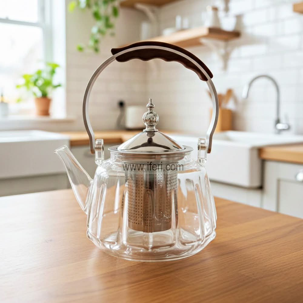 4 Inch Tempered Glass Tea Pot / Tea Kettle with Infuser DL6918