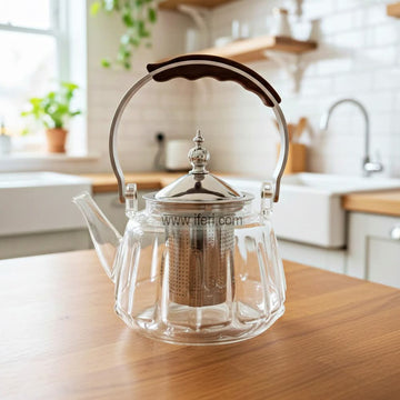4 Inch Tempered Glass Tea Pot / Tea Kettle with Infuser DL6918