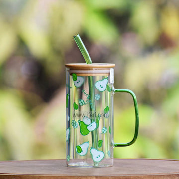 5.4 Inch Glass Juice Sipper Mug with Straw TB1583