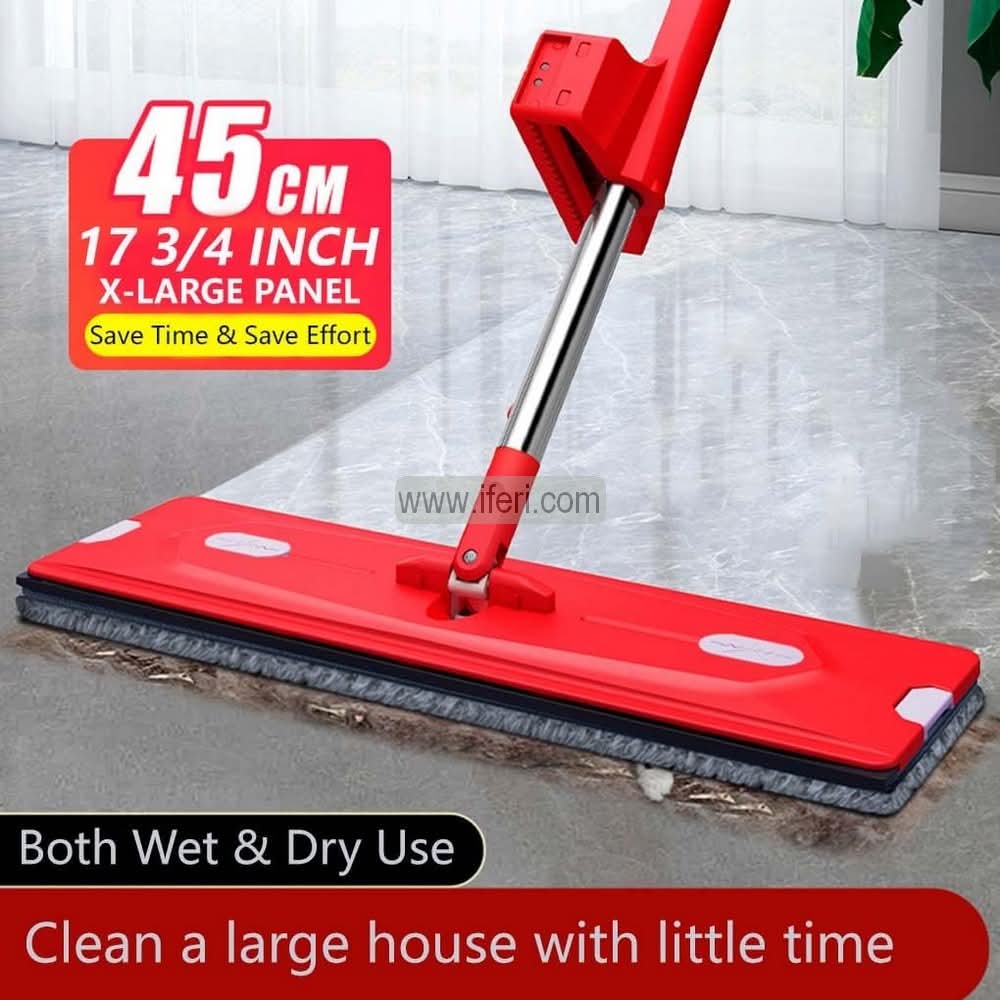 Flat Floor Mop, Self Wringing Flat Mop, Stainless Steel Long Handle Mop AnZ003