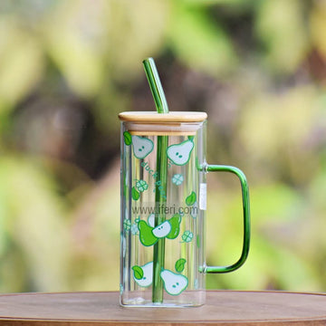 5.4 Inch Glass Juice Sipper Mug with Straw TB1589