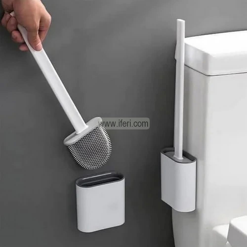 Silicone Flexible Toilet Brush, Commode Brush with Wall Mounted Holder AnZ006