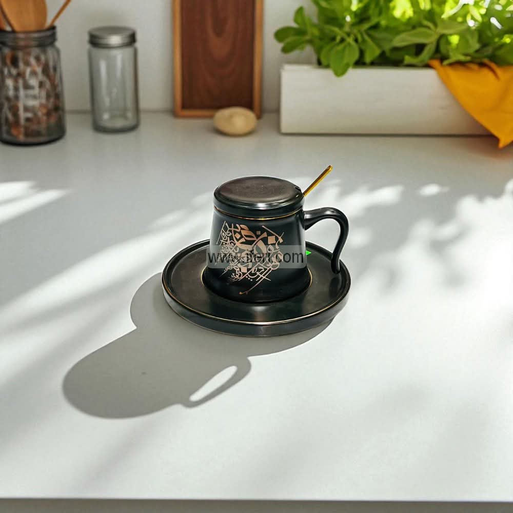 Ceramic Tea, Coffee Cup, Saucer & Spoon Set GA8310