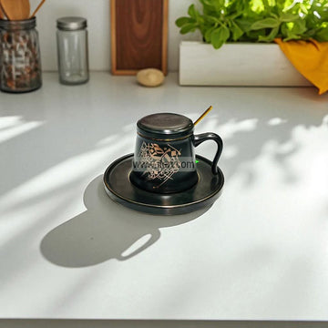 Ceramic Tea, Coffee Cup, Saucer & Spoon Set GA8310