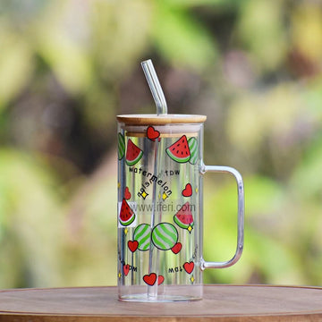 5.4 Inch Glass Juice Sipper Mug with Straw TB1582