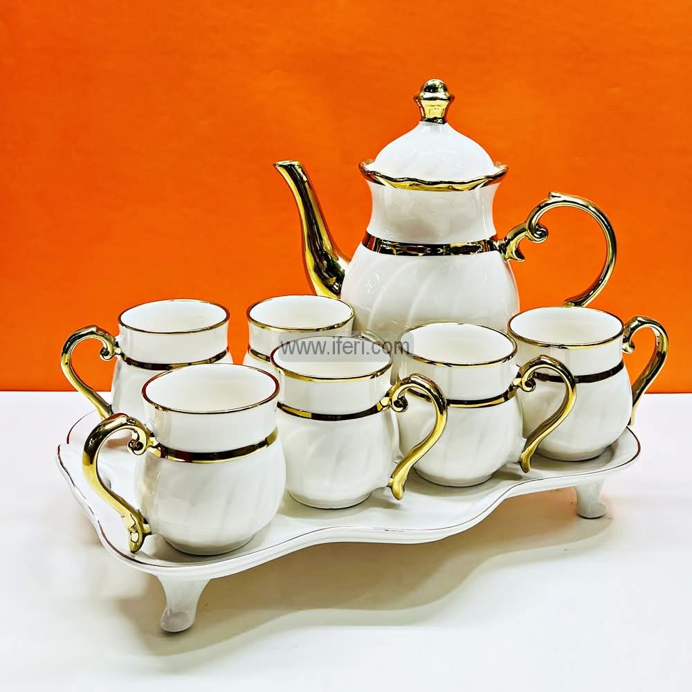 7 Pcs Exclusive Ceramic Tea Pot & Cup Set with Serving Tray HR2016