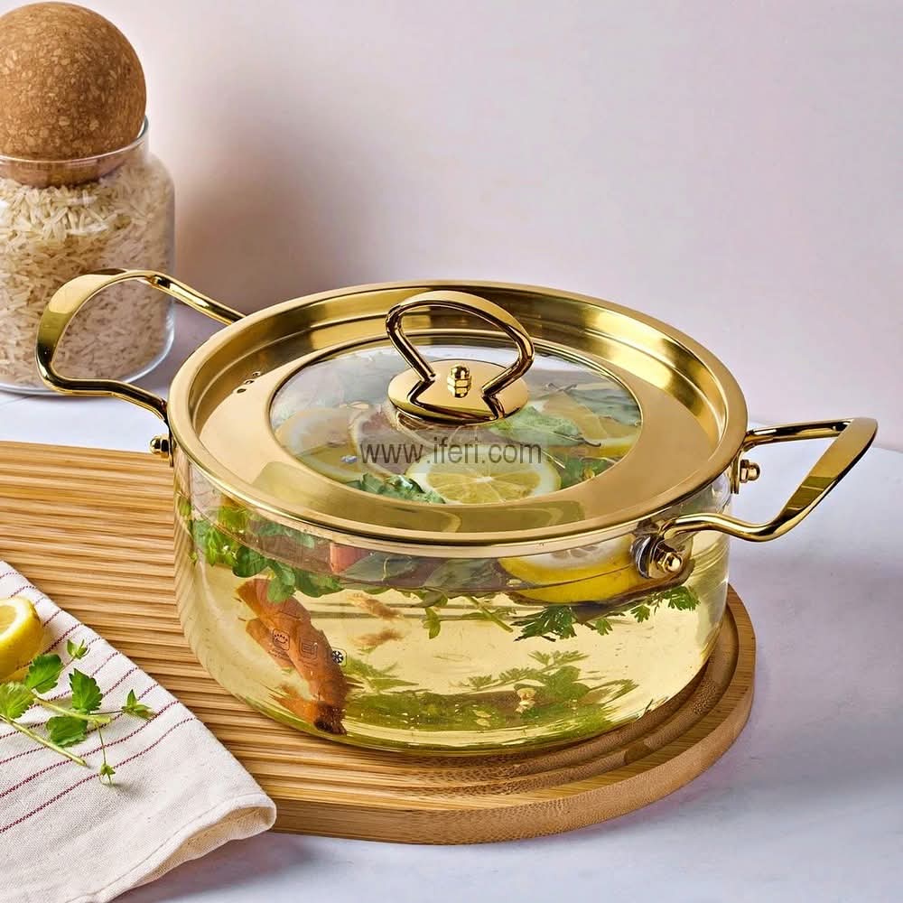 3.5 Liter Heat Resistant Borosilicate Glass Cooking Pot BS070