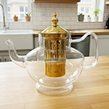5.5 Inch Tempered Glass Tea Pot / Tea Kettle with Infuser DL6914