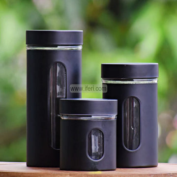 3 Pcs Airtight Glass Cookie Jar / Pickle Jar / Spice Jar ALP2254