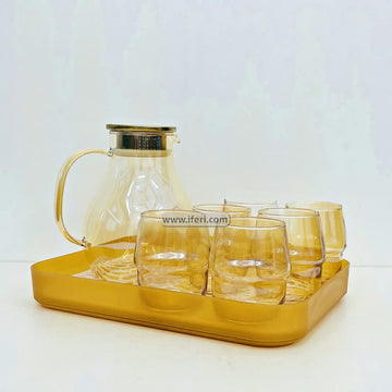 7 Pcs Borosilicate Glass Water Juice Jug & Glass Set with Tray RH0361