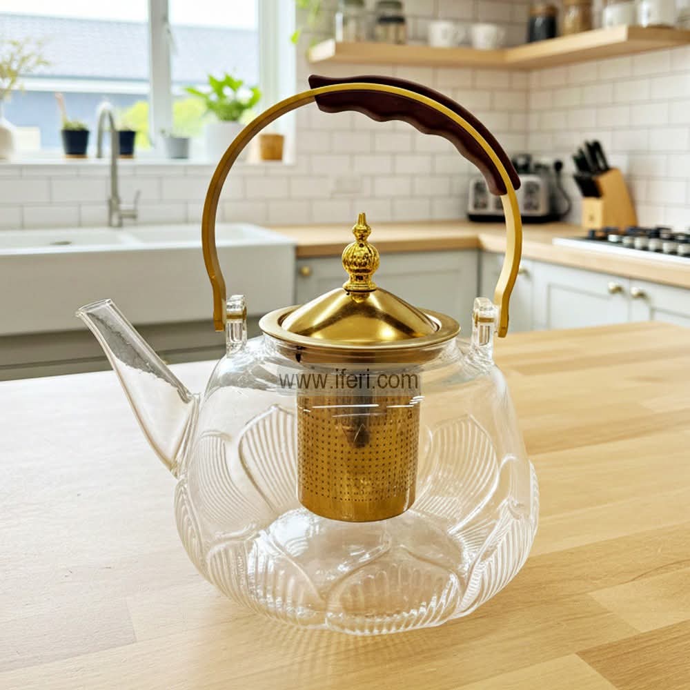 4.5 Inch Tempered Glass Tea Pot / Tea Kettle with Infuser DL6912