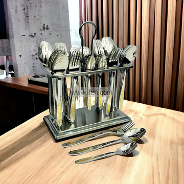36 Pcs Stainless Steel Cutlery Set with Stand RY2422