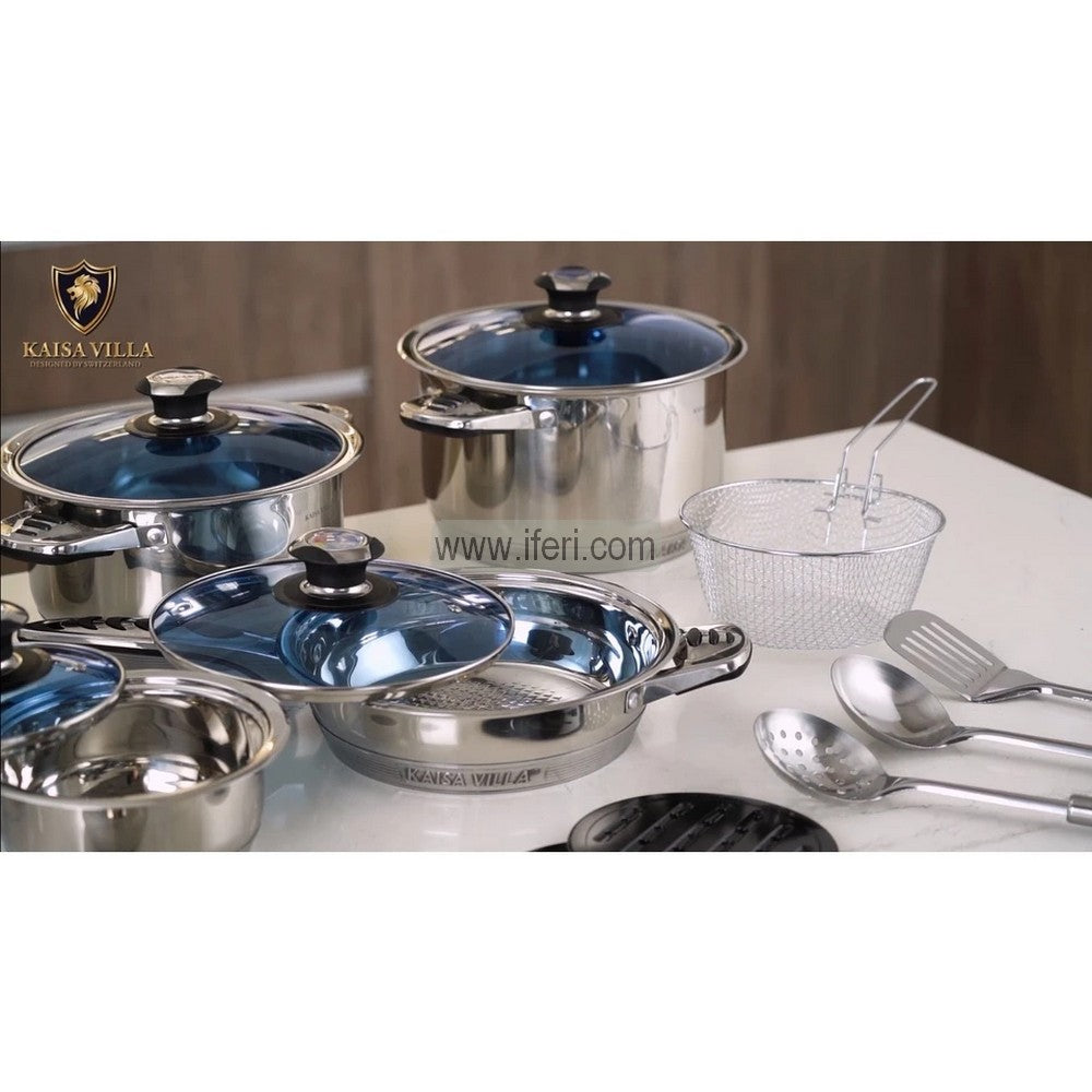 21 Pcs Kaisa Villa Stainless Steel Cookware Set with Lid KV-21G