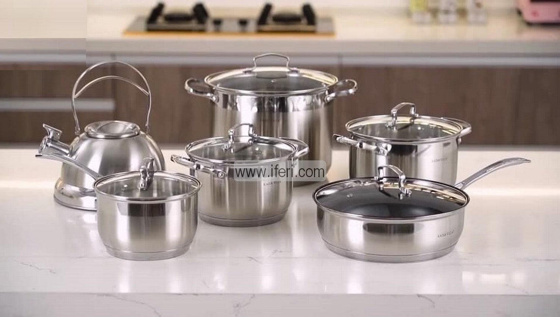 6 Pcs Stainless Steel Cookware Set with Lid KV6666 Price in Bangladesh - iferi.com
