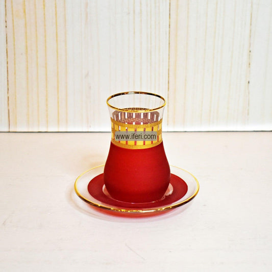 12 Pcs Exclusive Glass Turkish Tea Cup & Saucer Set GA0632
