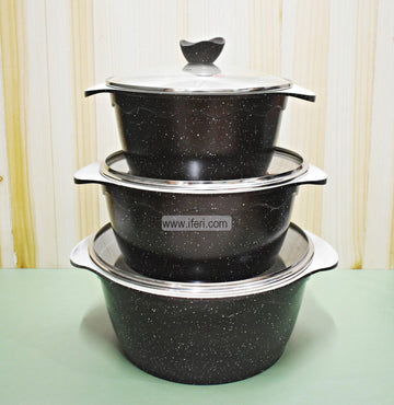 3 pcs JIO Non Stick Granite Coated Cookware Set RH1865 Price in Bangladesh - iferi.com