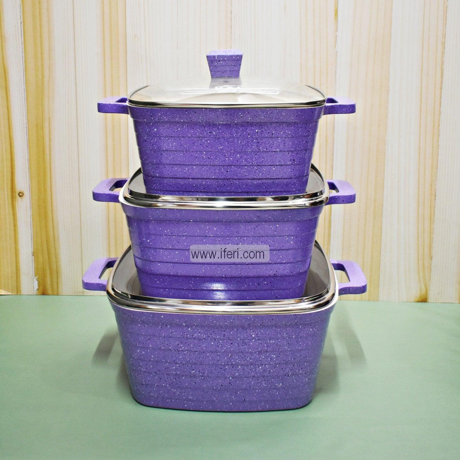3 pcs K & I Non Stick Granite Coated Cookware Set RH1870 Price in Bangladesh - iferi.com