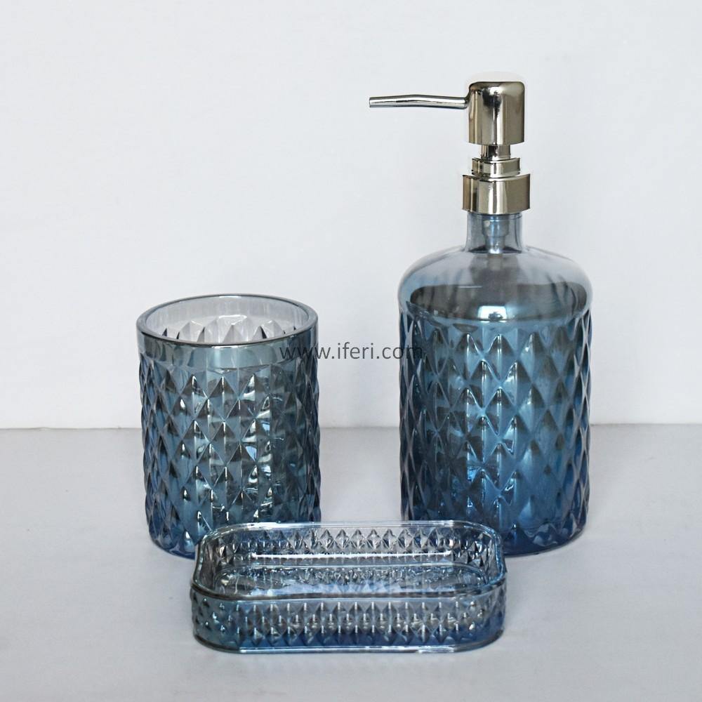 3 Pcs Crystal Glass Bathroom Set UT10140 - Price in BD at iferi.com