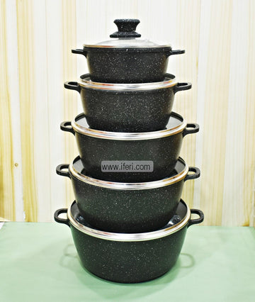 5 Pcs Non-Stick Granite Coated Cookware Set With Lid RY1900 Price in Bangladesh - iferi.com