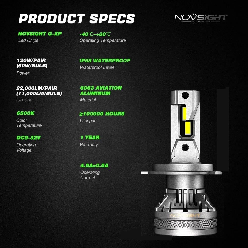 NovSight N37 LED Light H4 Socket For Car or Bike price in Bangladesh