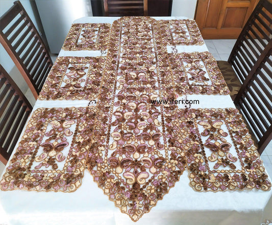 7 Pcs Embroidered Table Mat with Runner RJ1323 Price in Bangladesh - iferi.com