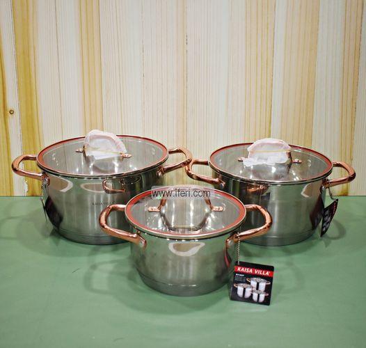 6 Pcs Stainless Steel Cookware Set With Lid KV6627 Price in Bangladesh - iferi.com