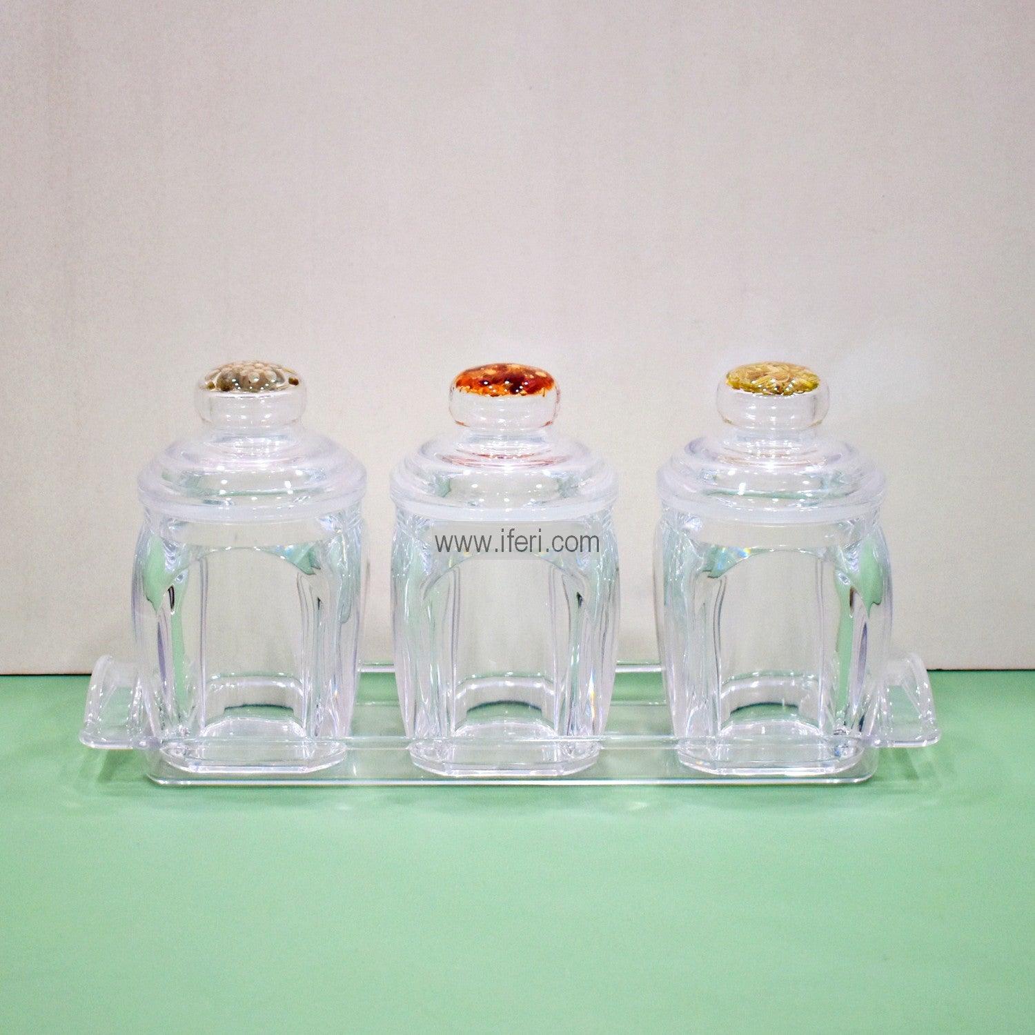 3 Pcs Acrylic Spice Jar with Tray FH0781 Price in Bangladesh - iferi.com