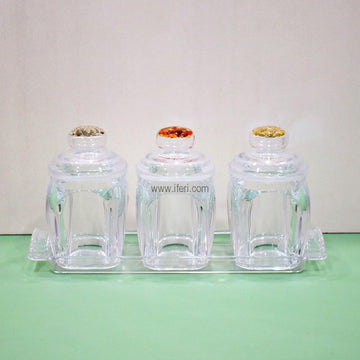 3 Pcs Acrylic Spice Jar with Tray FH0781 Price in Bangladesh - iferi.com