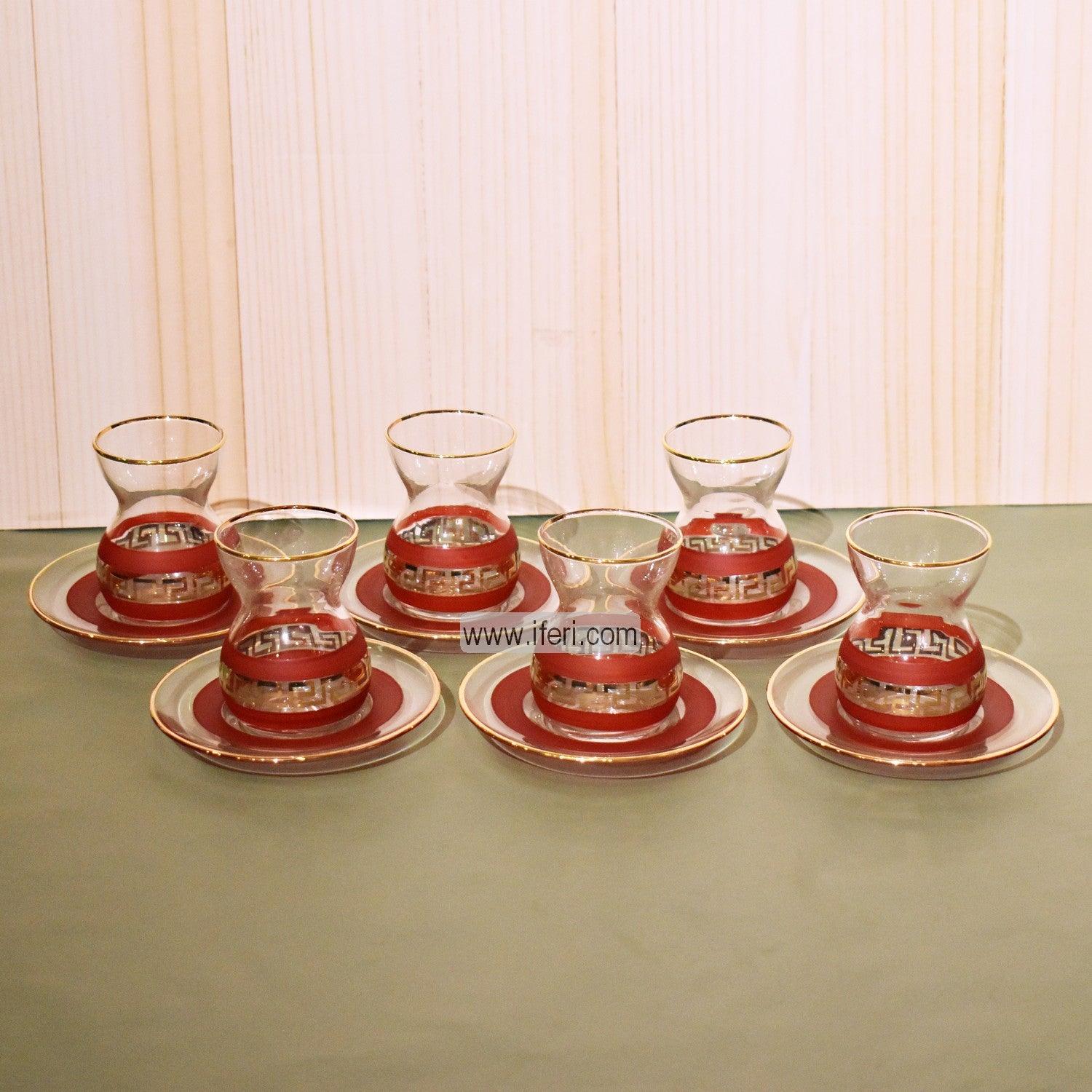 12 Pcs Exclusive Glass Turkish Tea Cup & Saucer Set GA2006 Price in Bangladesh - iferi.com