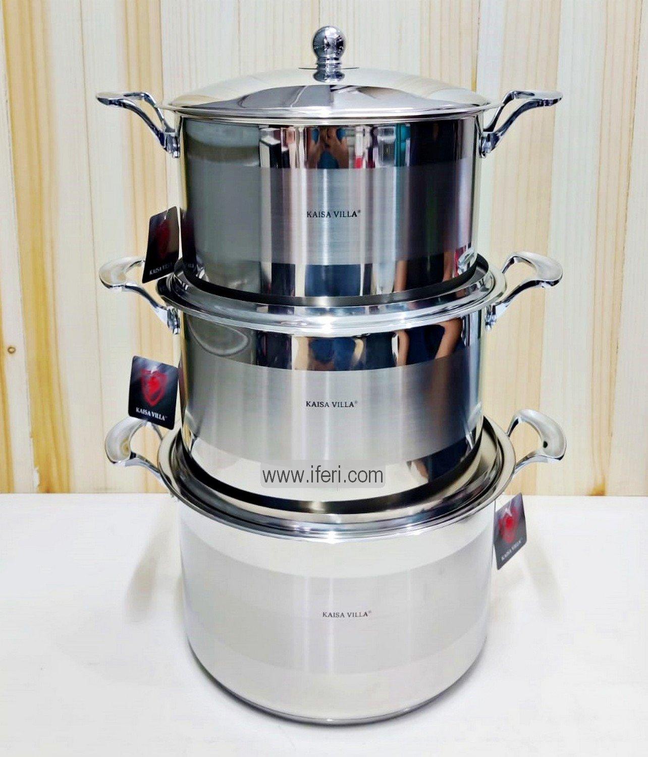 3 Pcs Stainless Steel Cookware Set with Lid KV-EG06 Price in Bangladesh - iferi.com