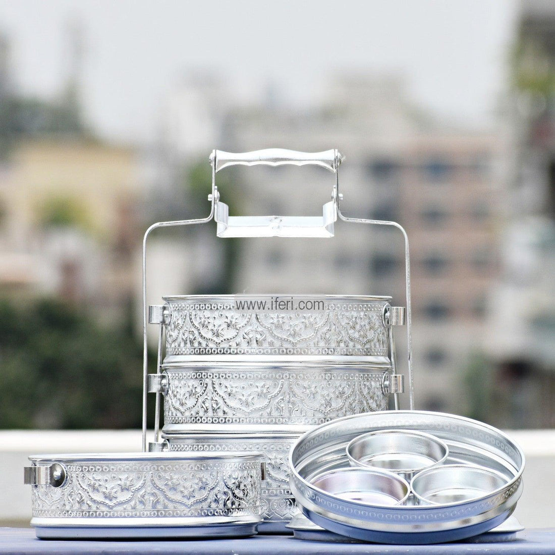5 Tier Vintage Aluminium Tiffin Food Carrier UT1120 Price in Bangladesh - iferi.com