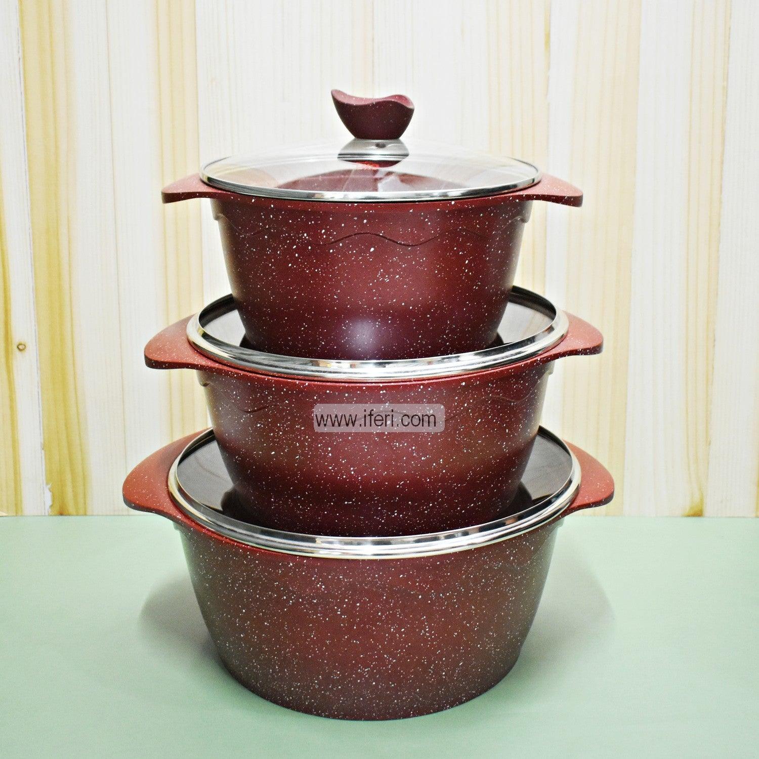 3 pcs JIO Non Stick Granite Coated Cookware Set RH1867 Price in Bangladesh - iferi.com