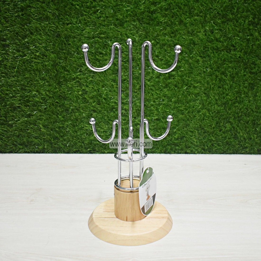 13.5 inch Metal Cup Stand with Wooden Base TG2399 Price in Bangladesh - iferi.com